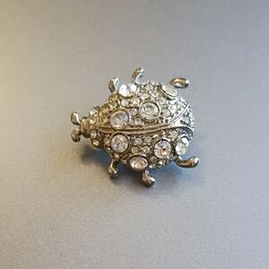 Vintage Silver Crystal Brooch